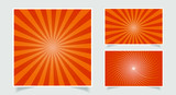 Fototapeta Zachód słońca - Abstract sunburst rays banner set. Sunshine vector background. Abstract sunburst wallpaper for template banner, ad, social media.