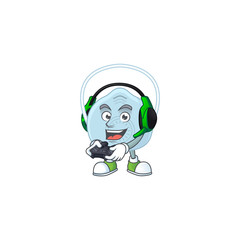 Sticker - A cartoon design of breathing mask talented gamer play with headphone and controller