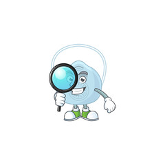 Sticker - Smart Detective of breathing mask cartoon character design concept