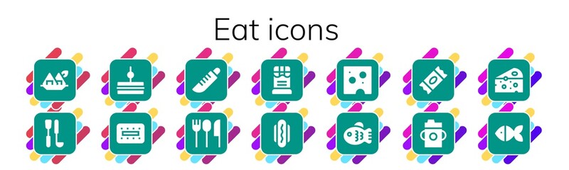 Sticker - eat icon set