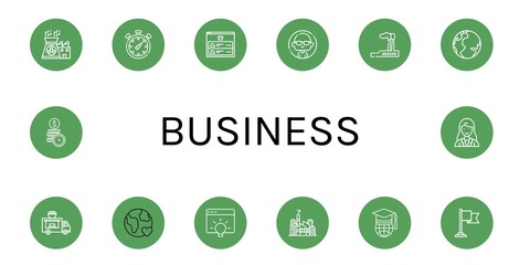 Sticker - business icon set