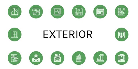 Poster - exterior simple icons set