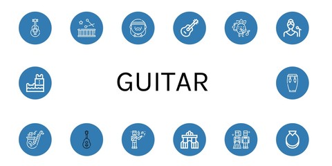 Poster - guitar icon set