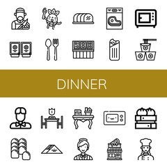 Canvas Print - dinner icon set