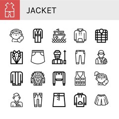 Sticker - jacket icon set