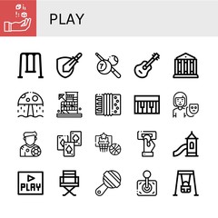 Sticker - play simple icons set