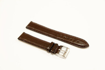 leather watch strap object isolate on the white background