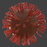 Fototapeta Na drzwi - Virus. Abstract red 3d microbe on gray background