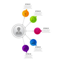 Business data visualization. Process chart. Abstract elements of graph, diagram with steps, options, parts or processes. Vector business template for presentation. Creative concept for infographic.