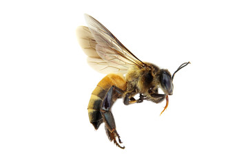 golden honeybee or bee isolated on the white background