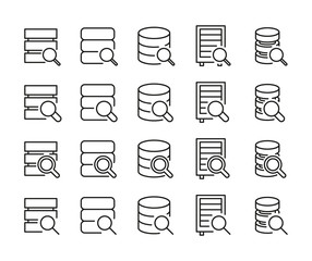 Wall Mural - Vector line icons collection of data analysis.