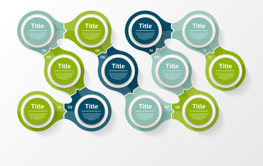 Wall Mural - Vector circle infographic. Template for cycle diagram, graph, presentation and round chart. Business concept with 12 options, parts, steps or processes. Abstract background.