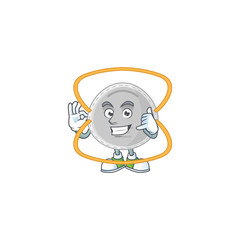 Sticker - N95 mask mascot cartoon design make a call gesture