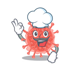 Wall Mural - Oncovirus chef cartoon design style wearing white hat