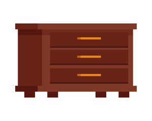 Wall Mural - wooden drawer forniture isolated icon