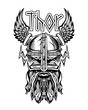 Thor Head Helmet Viking God Logo Emblem