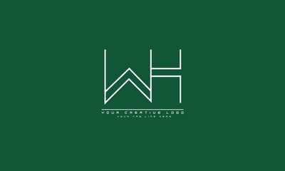 WH HW abstract vector logo monogram template