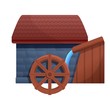 Farm water mill icon. Cartoon of farm water mill vector icon for web design isolated on white background
