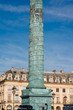 Vendome Square with a column in the center in Paris, France