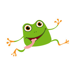 Wall Mural - Stock Illustration Funny Cartoon Frog