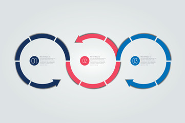 Wall Mural - infographic design with 3 options arrow circles .infographic element.