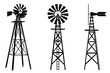 Windmill silhouette illustration vector