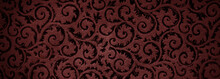Dark, Baroque Red Wallpaper May Used As Background