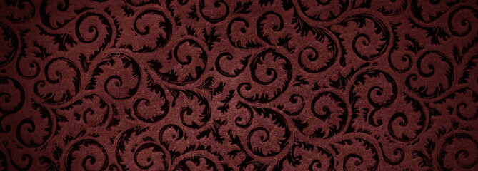 Wall Mural - dark, baroque red wallpaper may used as background