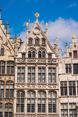 Grote Markt, Antwerp, city square with the town hall, carefully designed guilds of the 16th century, many restaurants and cafes Poster Mural XXL