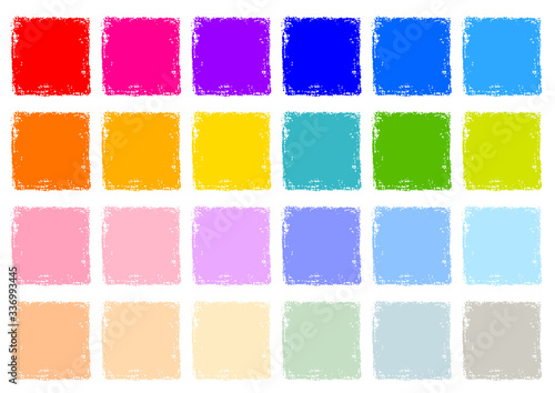 クレヨンで描かれた四角形のテクスチャ背景素材セット Stock Vector Adobe Stock