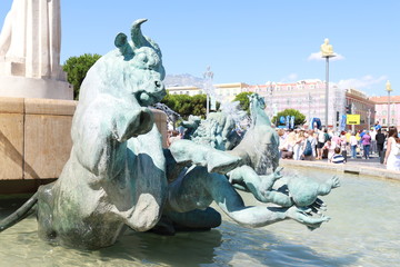 Wall Mural - fountain in nice france