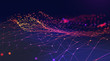 Leinwandbild Motiv Neural network 3D illustration. Abstract Big data concept. Global database and artificial intelligence. Bright, colorful background with bokeh effect