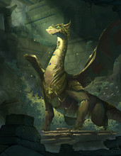 The Beautiful Digital Art Illustration Of Mythical Dragon.