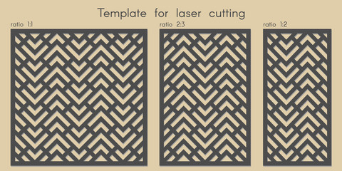 template for laser cutting. stencil for panels of wood, metal. geometric pattern. abstract backgroun