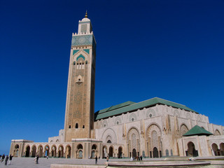 Morocco. Beautiful mosque and minaret of Hassan II; Casablanca