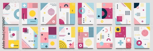 Cuadros en Lienzo Abstract neo memphis background