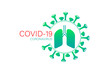 © Shumia - Covid-19 Coronavirus concept inscription typography design logo. World Health organization WHO introduced new official name for Coronavirus disease named COVID-19
