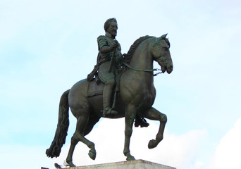 Wall Mural - Monument of a bronze commander on a horse.