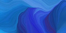 Vibrant Background Graphic With Modern Soft Curvy Waves Background Illustration With Strong Blue, Corn Flower Blue And Midnight Blue Color