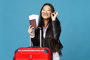 business woman with suitcase