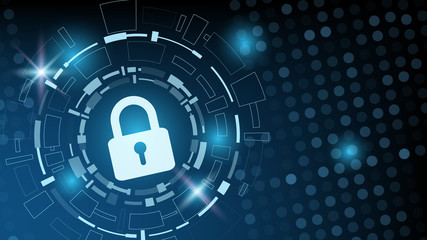 Cyber technology security, network protection background design, vector illustration