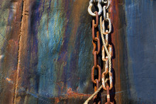 Rusty Chains On Old Ship
