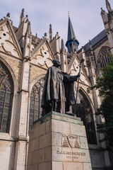 Wall Mural - The beautiful gothic cathedral Saint-Michel et Sainte-Gudule St. Michael and St. Gudula Cathedral in Brussels.