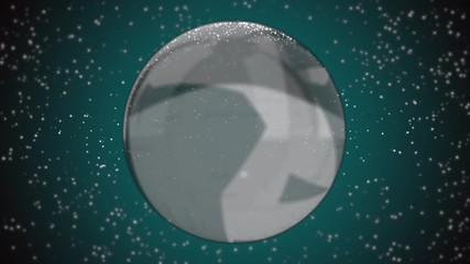 Wall Mural - White 3D ball morphing with grey shades in modern seamless loop animated 4k background with small white particles floating