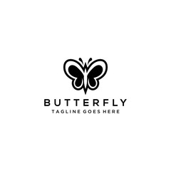 Wall Mural - Butterfly logo template. Vector illustration.
