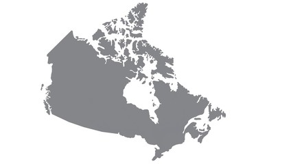 Wall Mural - Canada map with gray tone on  white background,illustration,textured , Symbols of Canada