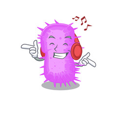 Poster - Acinetobacter baumannii Cartoon design concept listening music