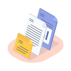 Wall Mural - file document type isometric icon with modern flat style color