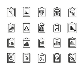 Canvas Print - Report line icons set.