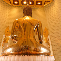 Golden buddha statue in Temple of the Golden Buddha in Bangkok, Thailand
